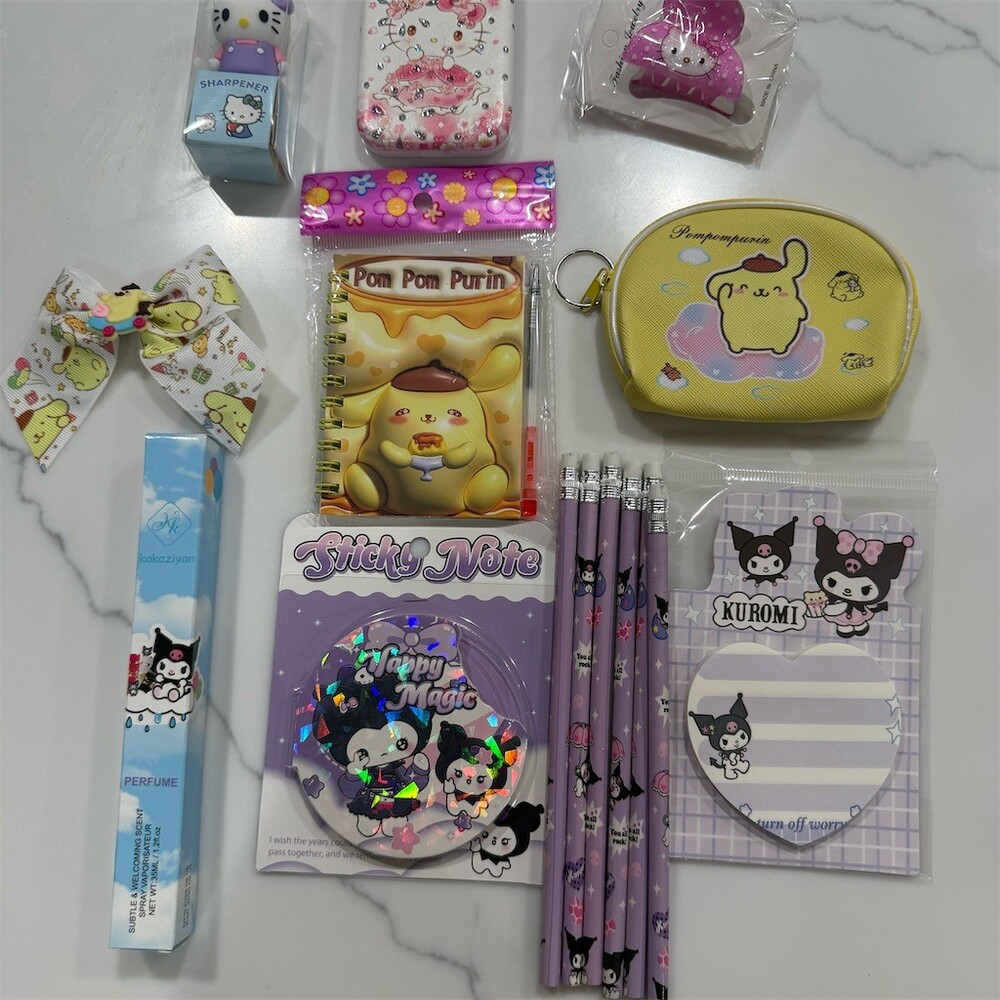 Sanrio Kuromi Pompompurin Hello Kitty Mixed Lot Stationery Coin Purse